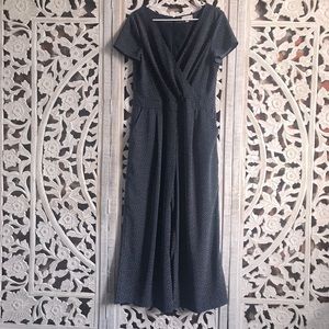 Loft blue with white polka dots jumpsuit